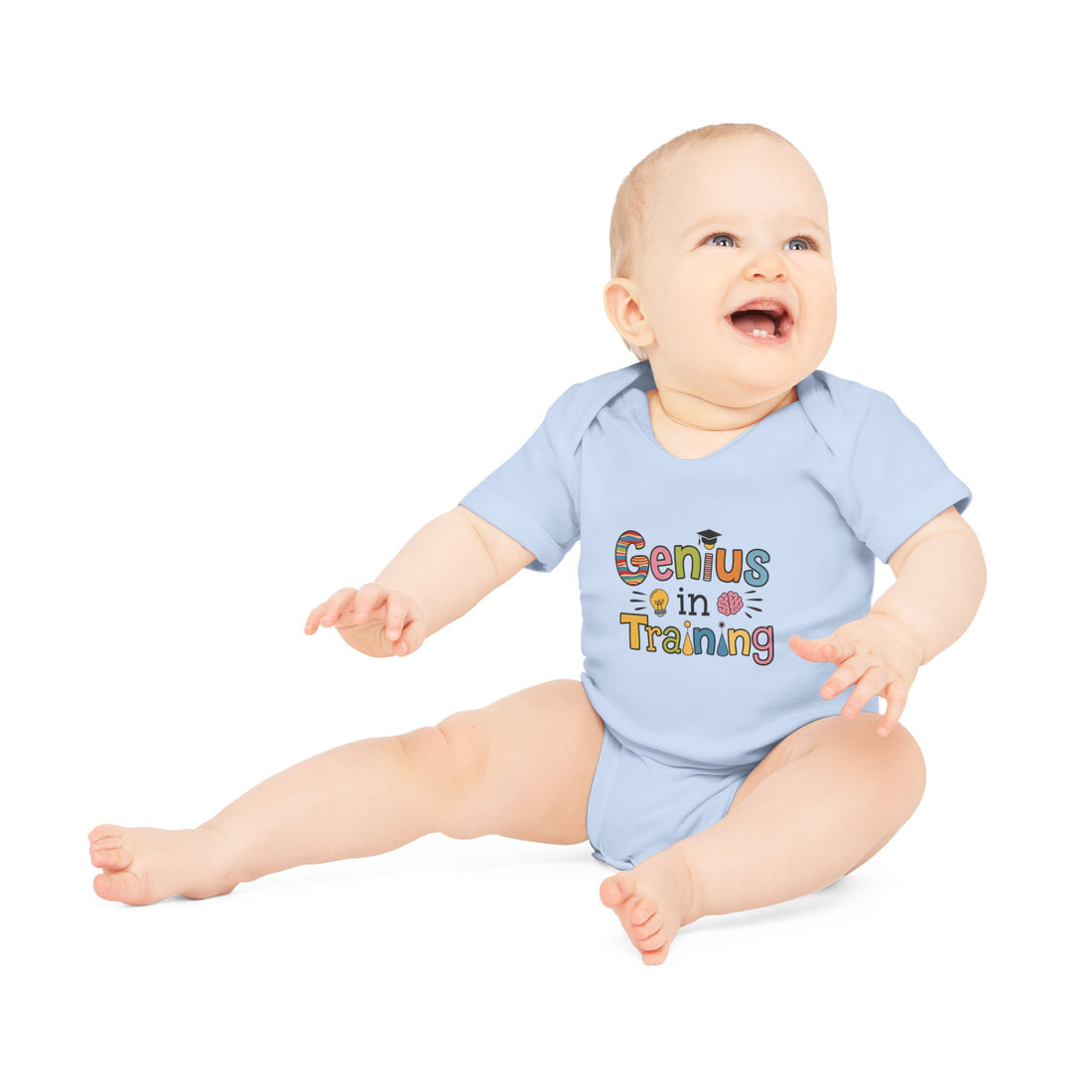 "Genius in training" Baby Organic Short Sleeve Bodysuit