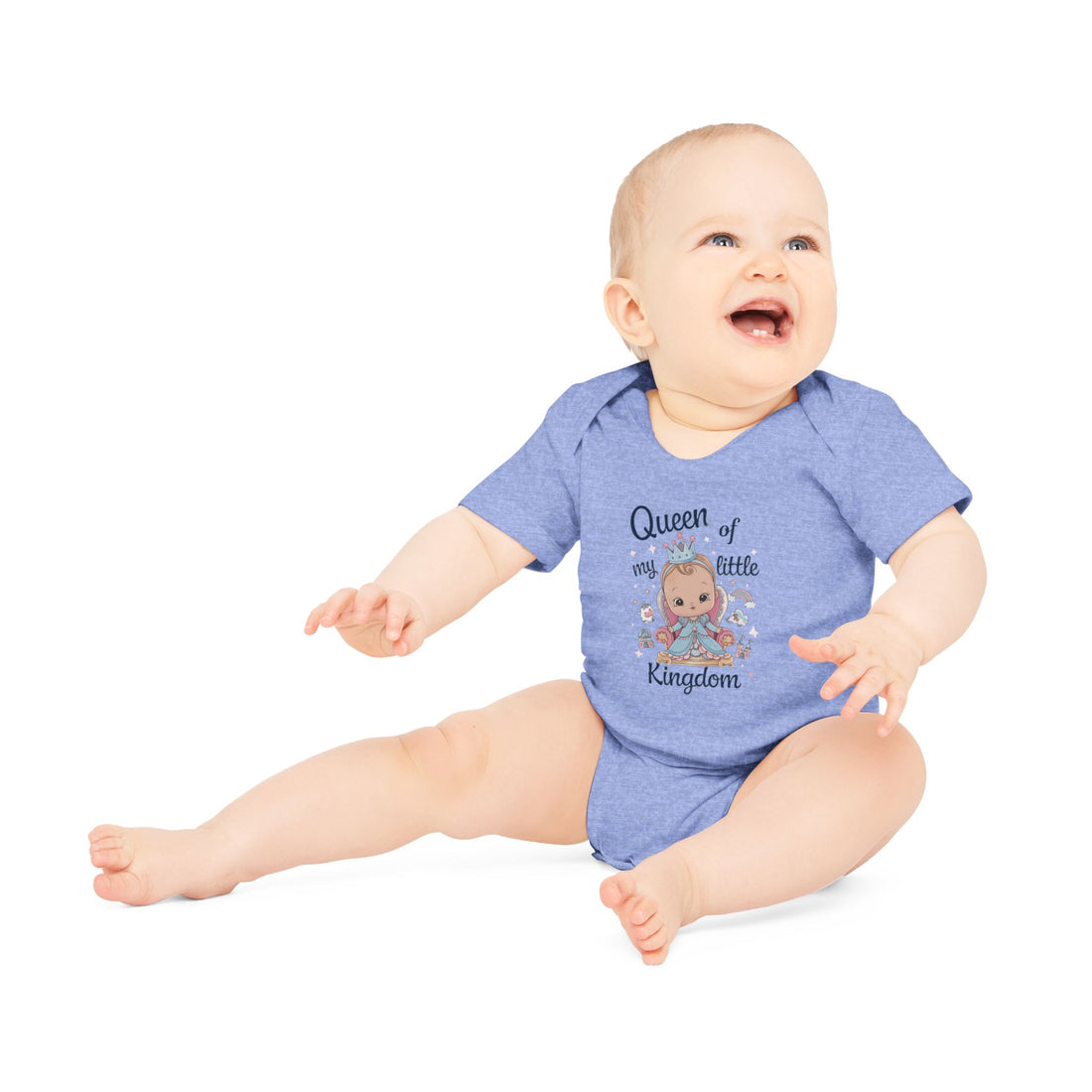 "Queen of my little kingdom" Baby Organic Short Sleeve Bodysuit