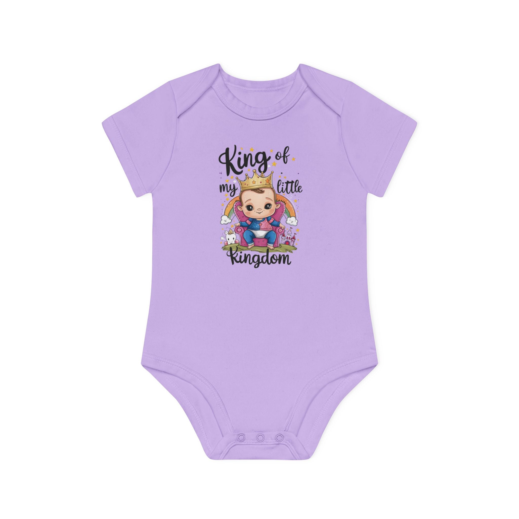"King of my little kingdom" Baby Organic Short Sleeve Bodysuit