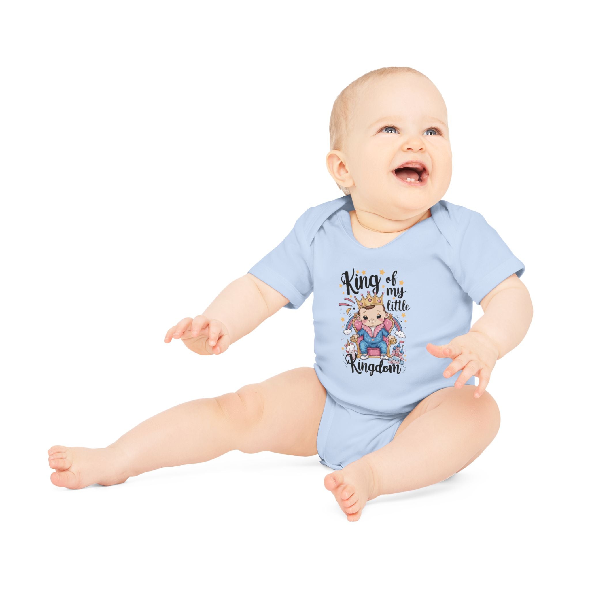 "King of my little kingdom" Baby Organic Short Sleeve Bodysuit