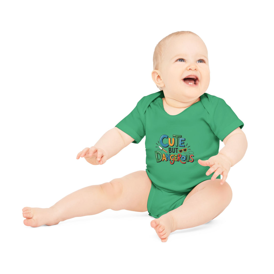 "Cute but dangerous" Baby Organic Short Sleeve Bodysuit