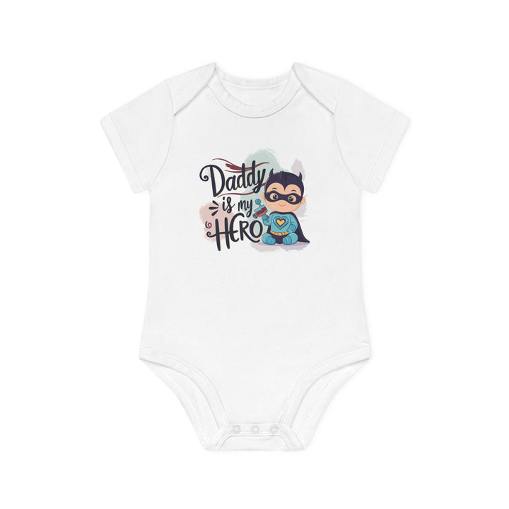 "Daddy is my hero" Baby Organic Short Sleeve Bodysuit