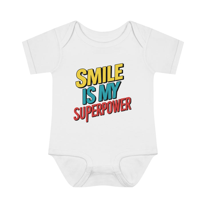 "Smile is my superpower" Infant Baby Rib Bodysuit