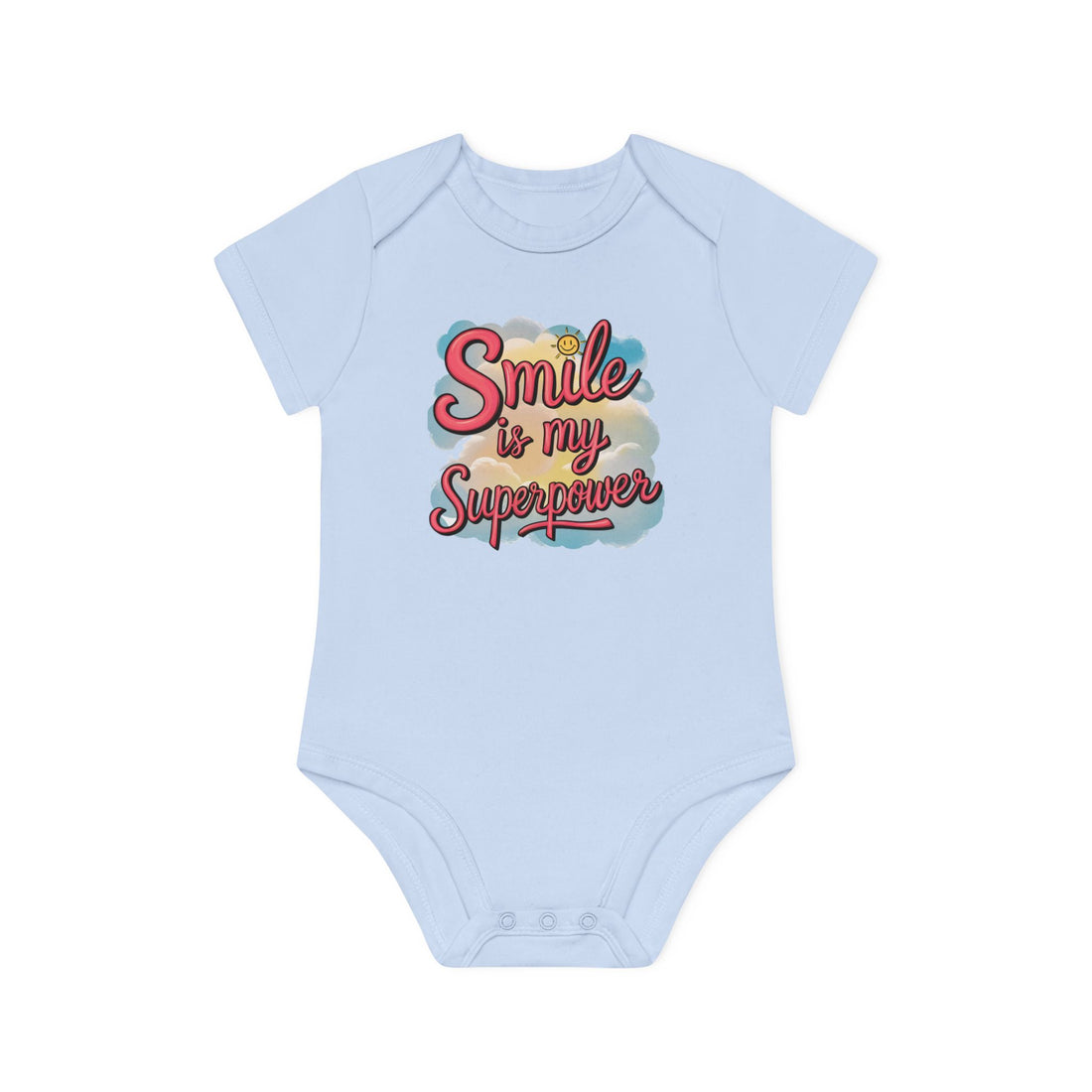 "Smile is my superpower" Baby Organic Short Sleeve Bodysuit