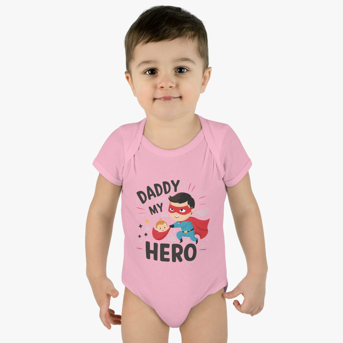 "Daddy is my hero" Infant Baby Rib Bodysuit