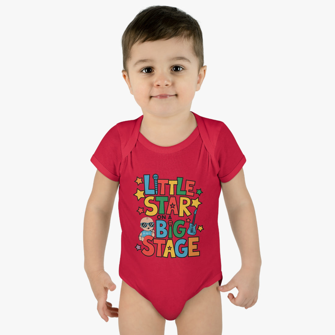 "Little star on a big stage" Infant Baby Rib Bodysuit