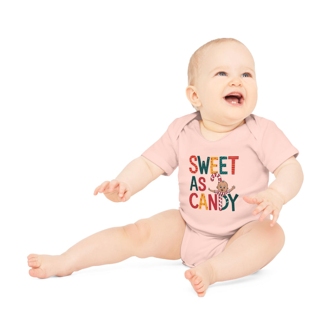 "Sweet as candy" Baby Organic Short Sleeve Bodysuit