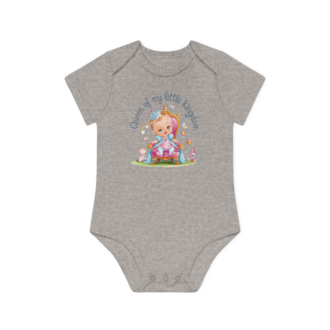 "Queen of my little kingdom" Baby Organic Short Sleeve Bodysuit