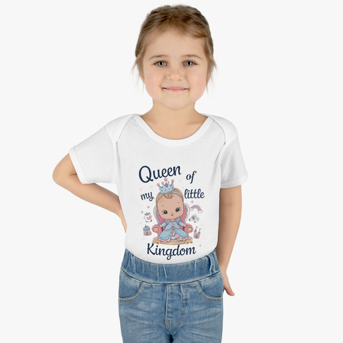 "Queen of my little kingdom" Infant Baby Rib Bodysuit