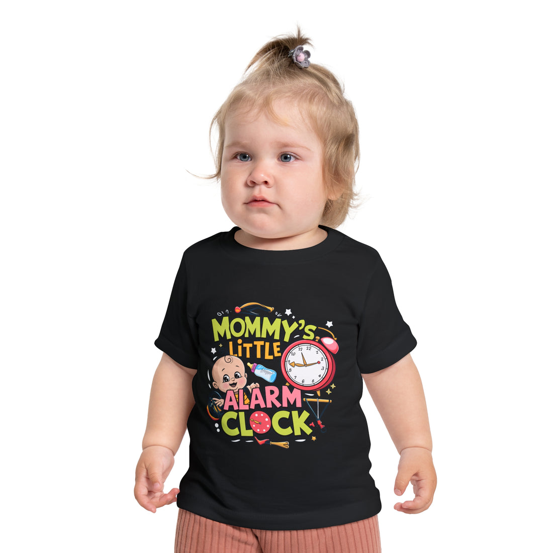 "Mommy's little alarm clock" Baby Short Sleeve T-Shirt