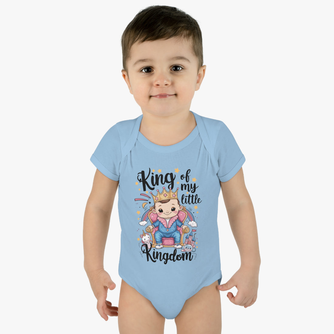 "King of my little kingdom" Infant Baby Rib Bodysuit