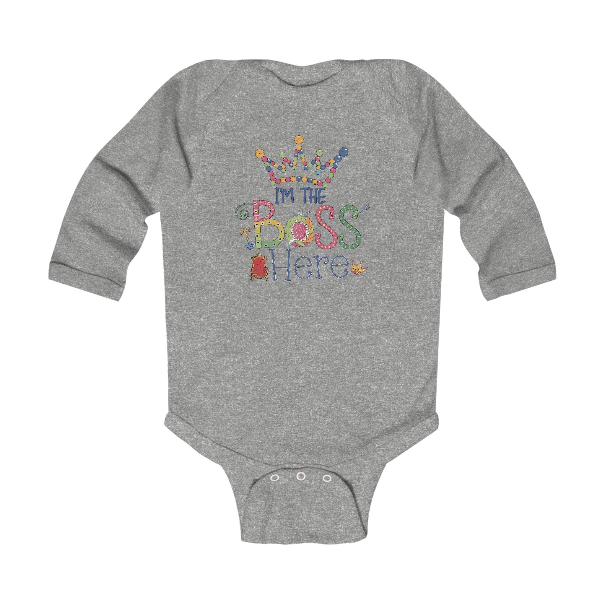 "I'm the boss here" Infant Long Sleeve Bodysuit