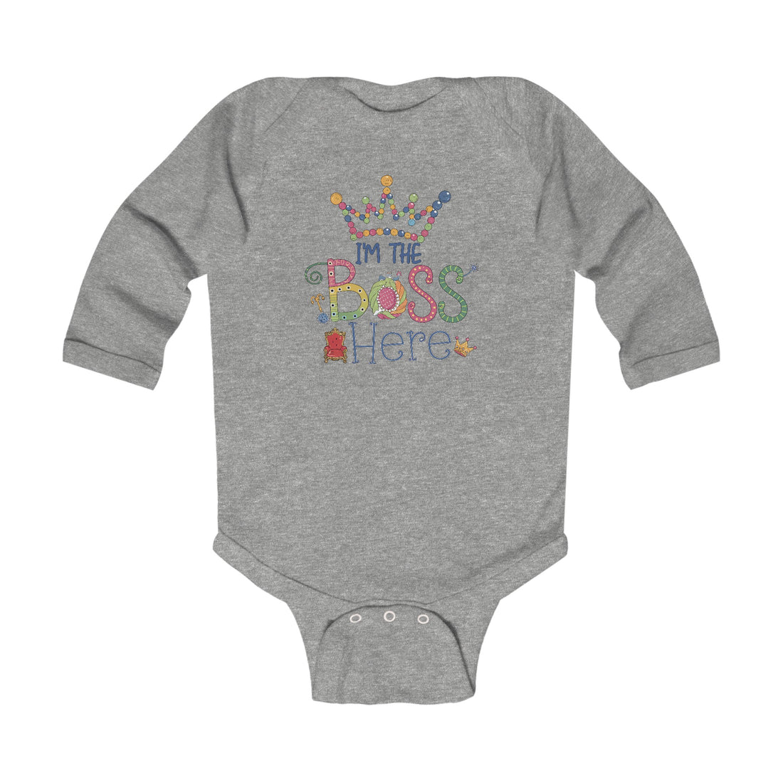 "I'm the boss here" Infant Long Sleeve Bodysuit