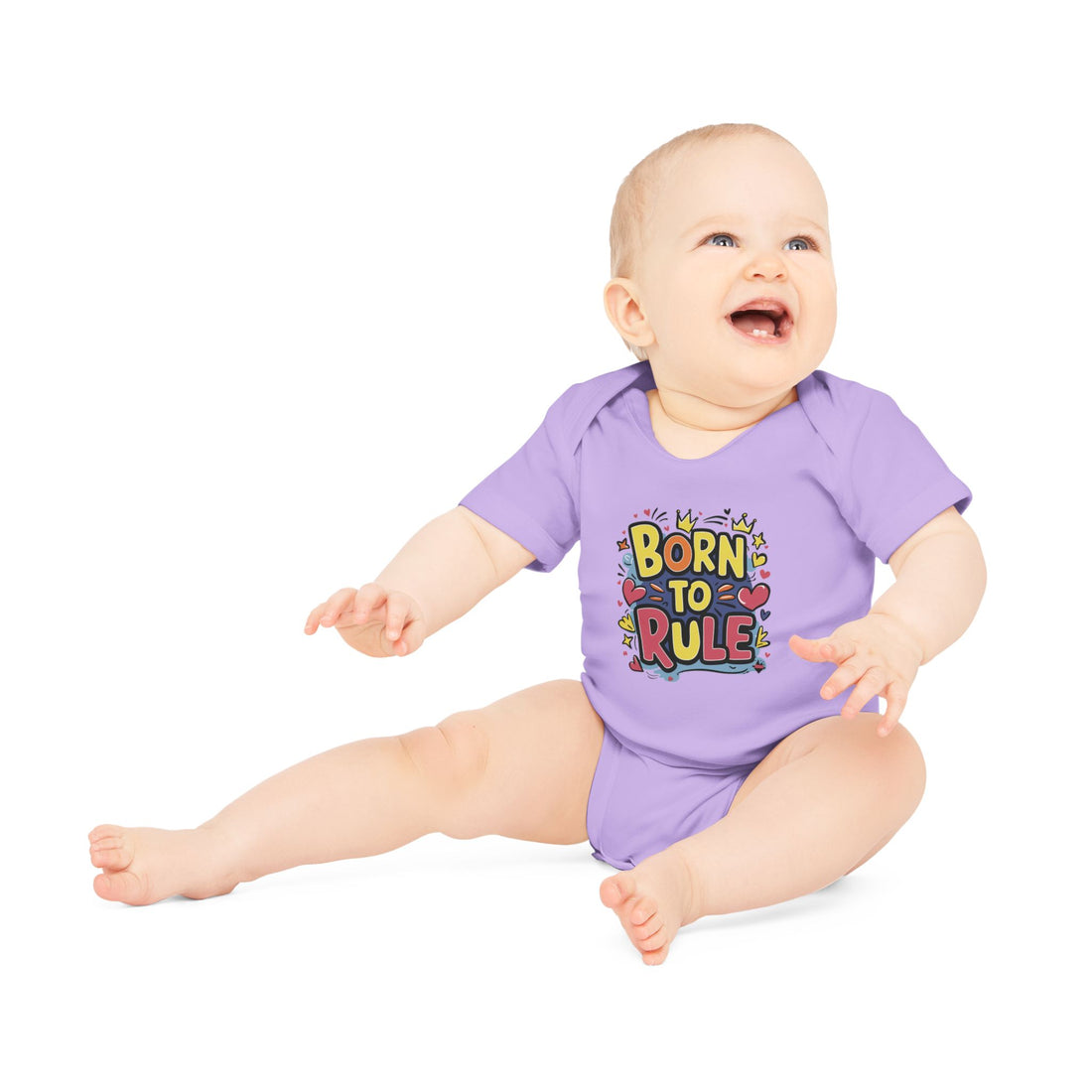 "Born to rule" Baby Organic Short Sleeve Bodysuit