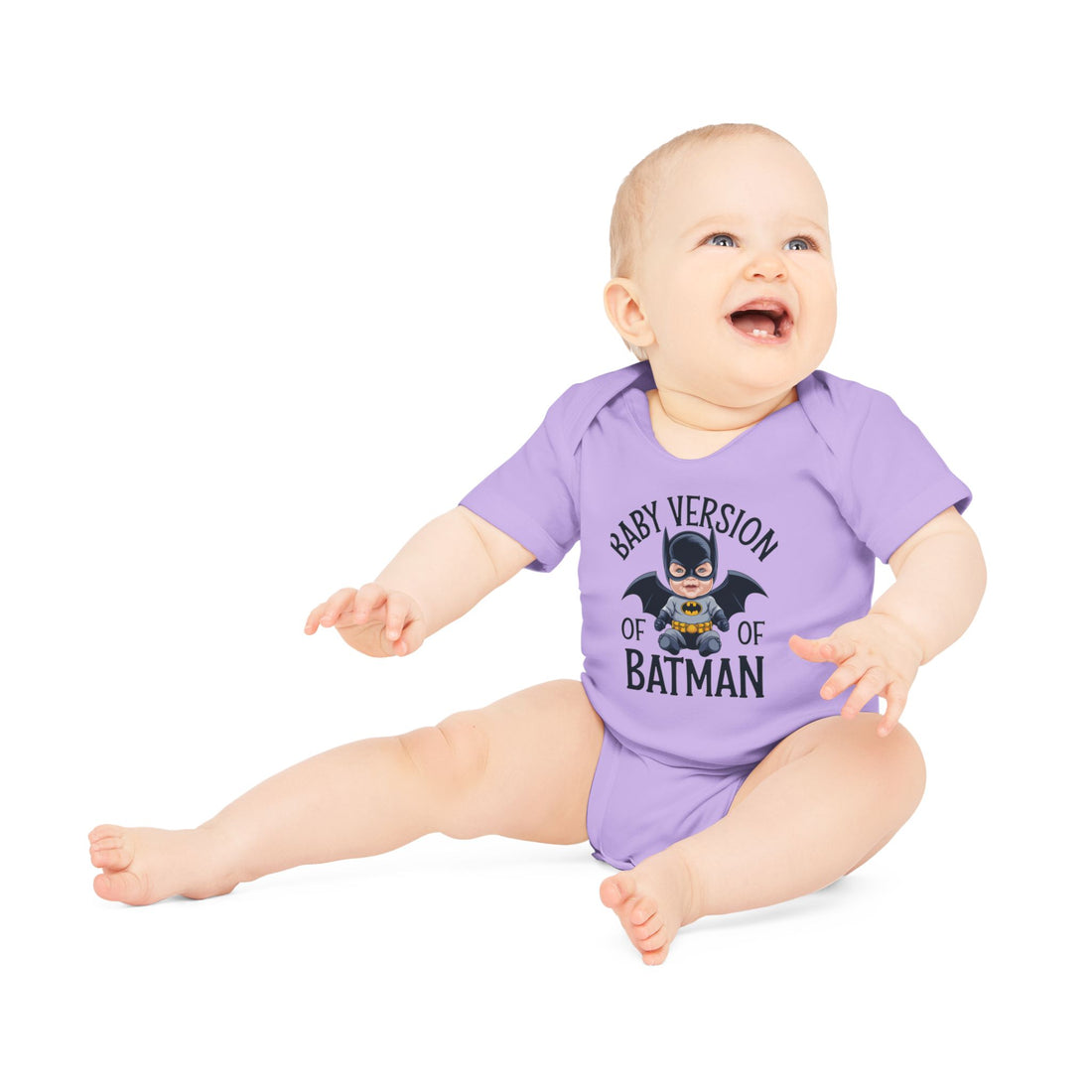 "Baby version of batman" Baby Organic Short Sleeve Bodysuit