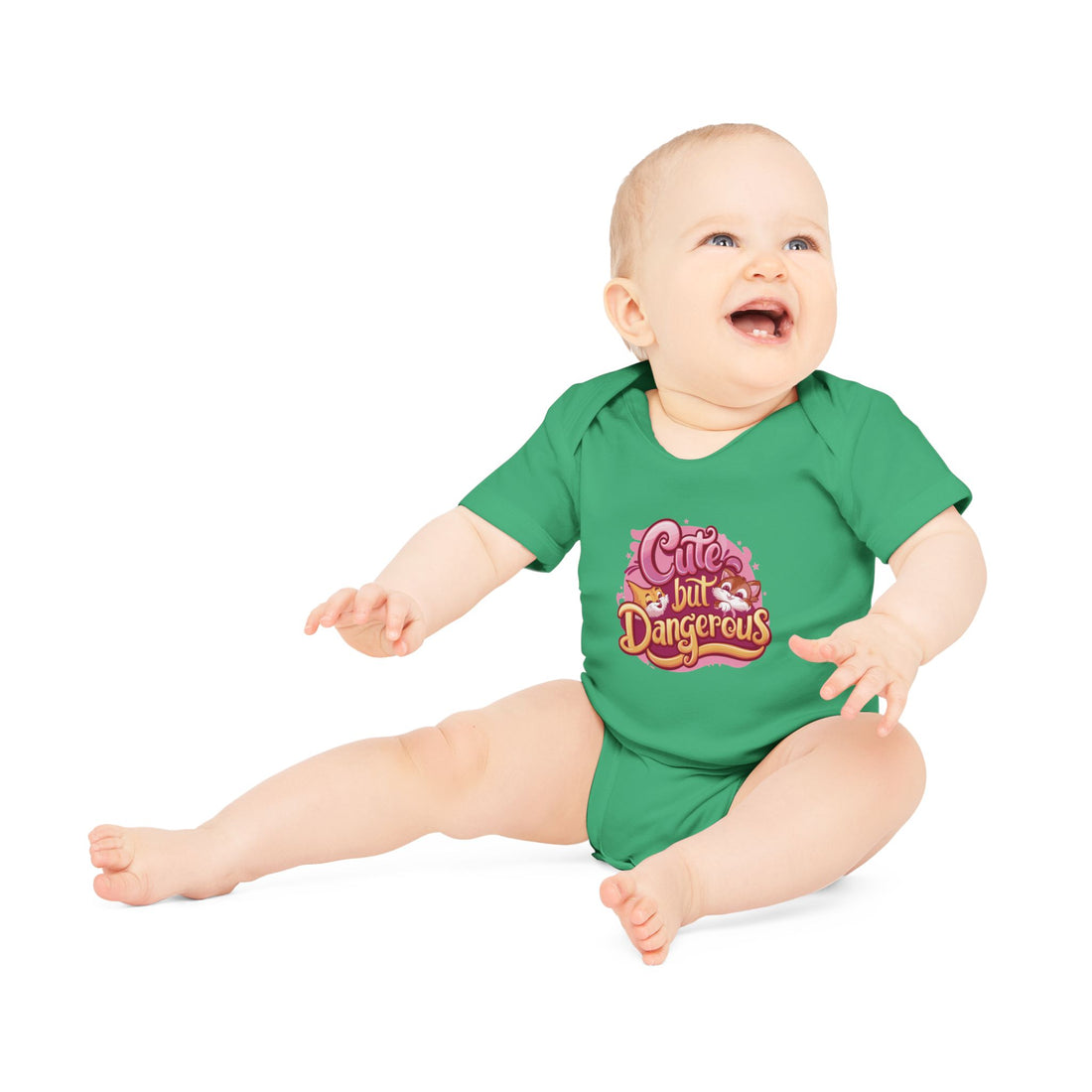 "Cute but dangerous" Baby Organic Short Sleeve Bodysuit