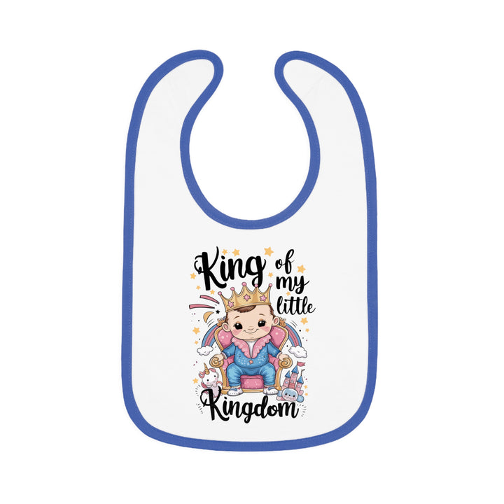 "King of my little kingdom" Baby Contrast Trim Jersey Bib