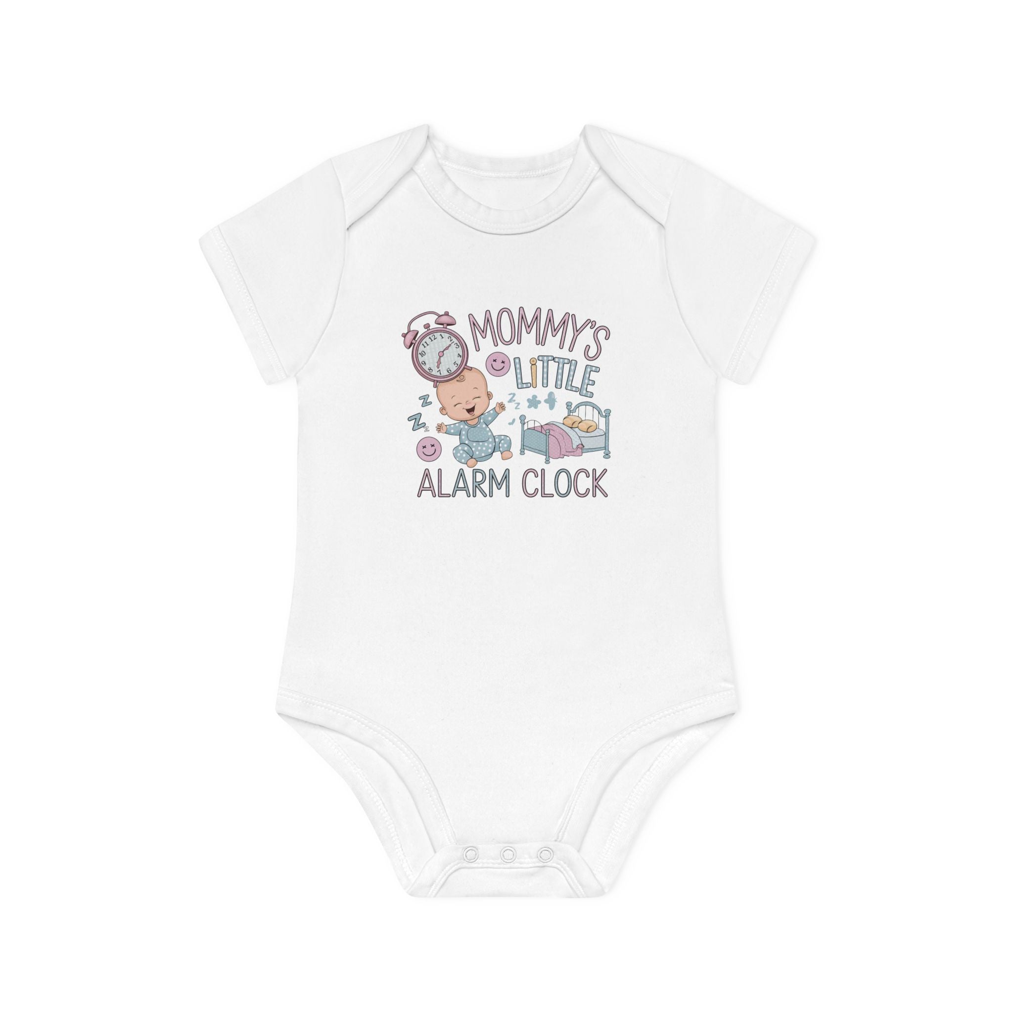 "Mommy's little alarm clock" Baby Organic Short Sleeve Bodysuit