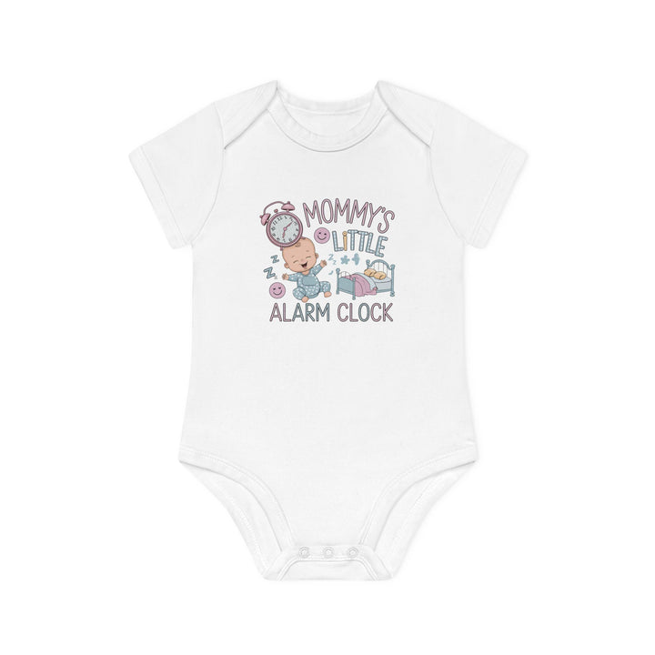 "Mommy's little alarm clock" Baby Organic Short Sleeve Bodysuit