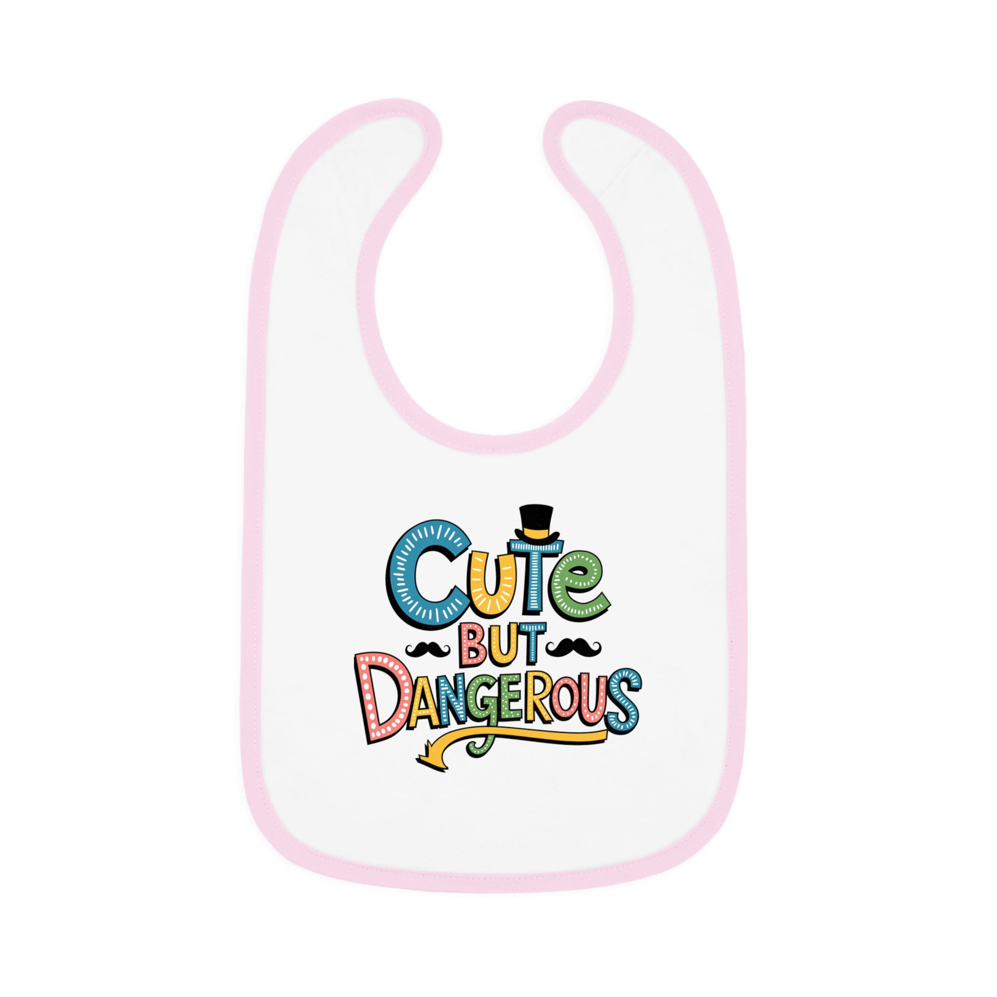 "Cute but dangerous" Baby Contrast Trim Jersey Bib