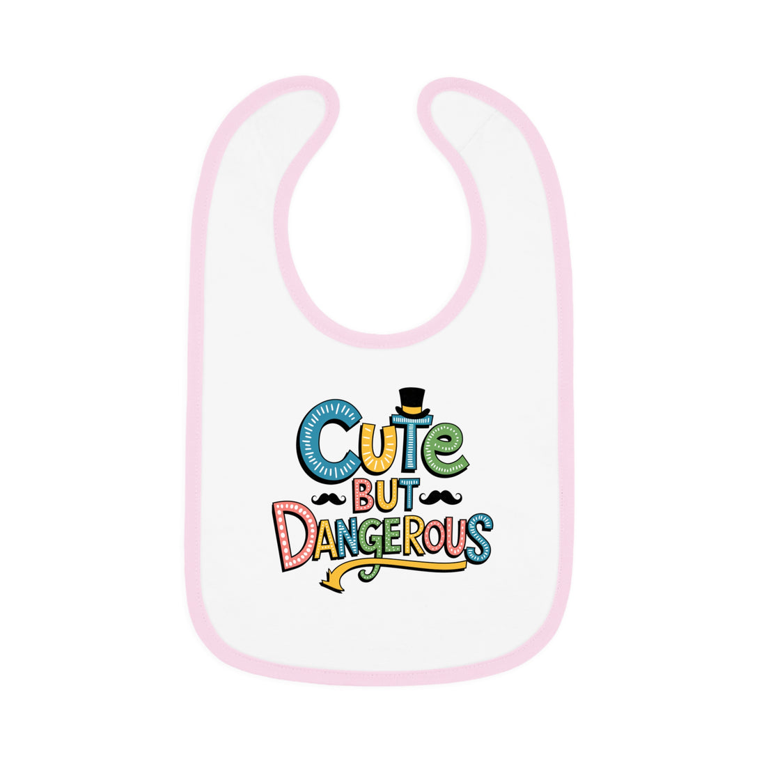 "Cute but dangerous" Baby Contrast Trim Jersey Bib