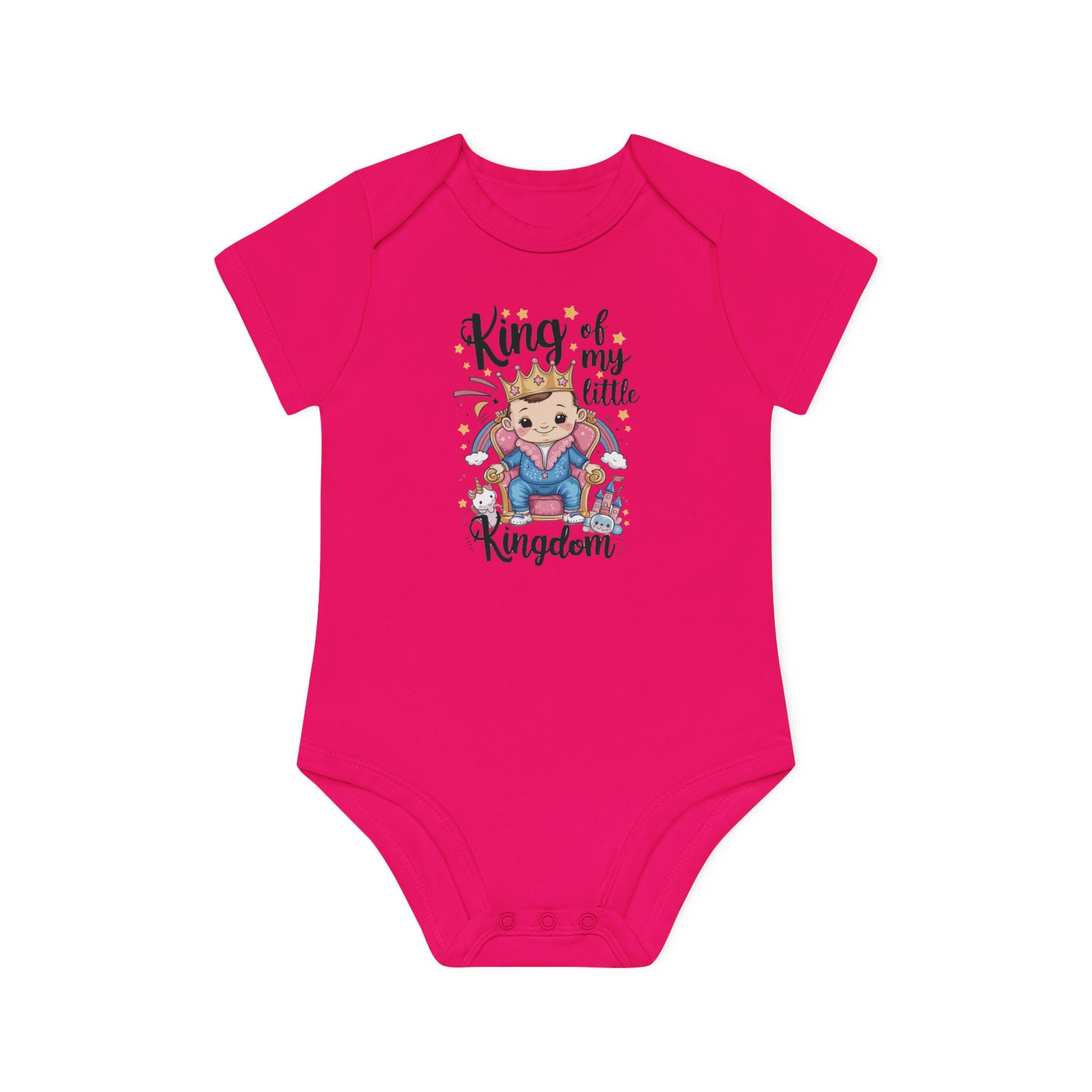 "King of my little kingdom" Baby Organic Short Sleeve Bodysuit