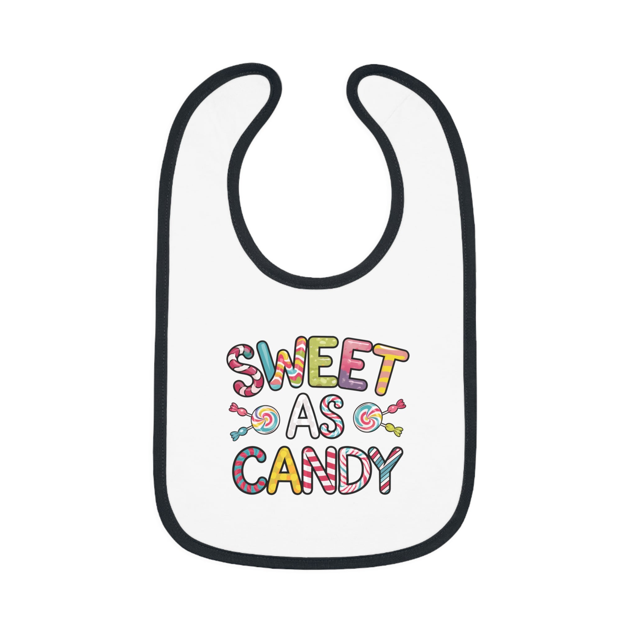 "Sweet as candy" Baby Contrast Trim Jersey Bib