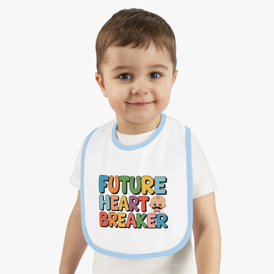 "Future heartbreaker" Baby Contrast Trim Jersey Bib