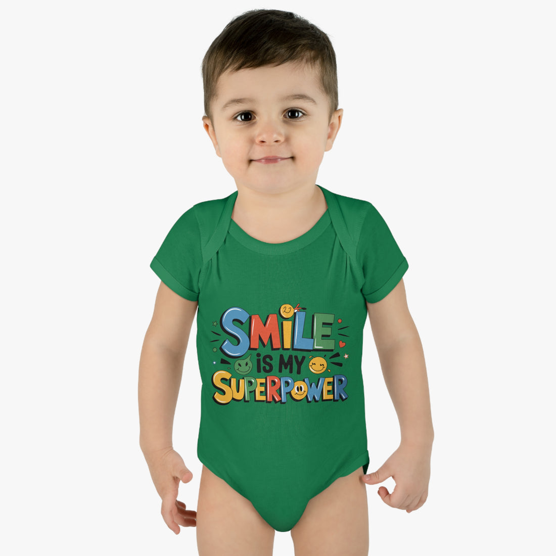 "Smile is my superpower" Infant Baby Rib Bodysuit