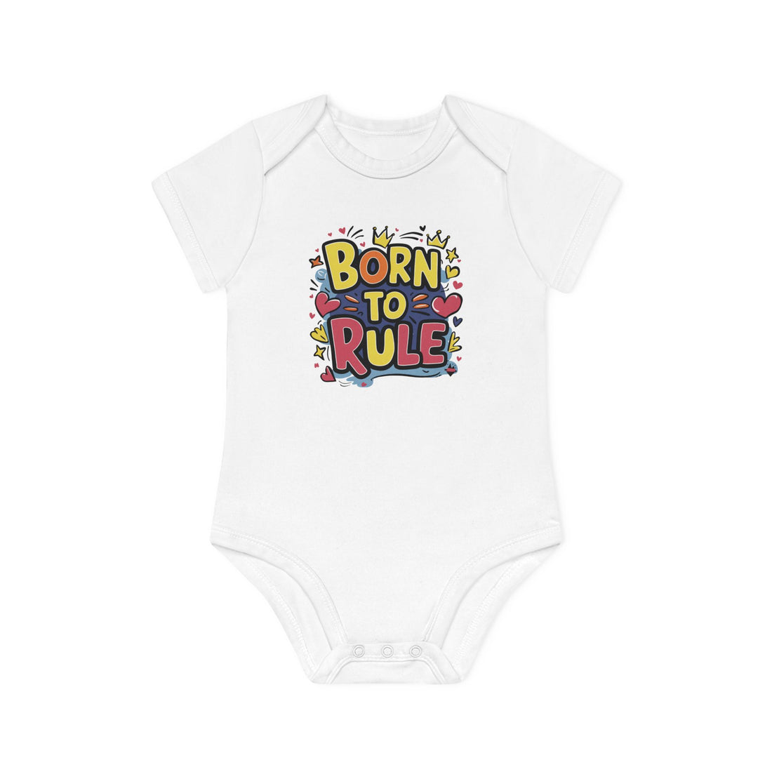 "Born to rule" Baby Organic Short Sleeve Bodysuit