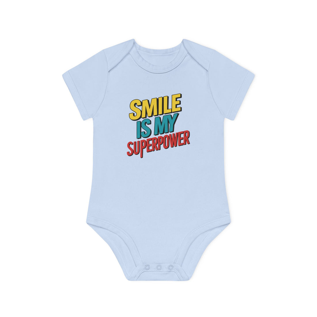 "Smile is my superpower" Baby Organic Short Sleeve Bodysuit