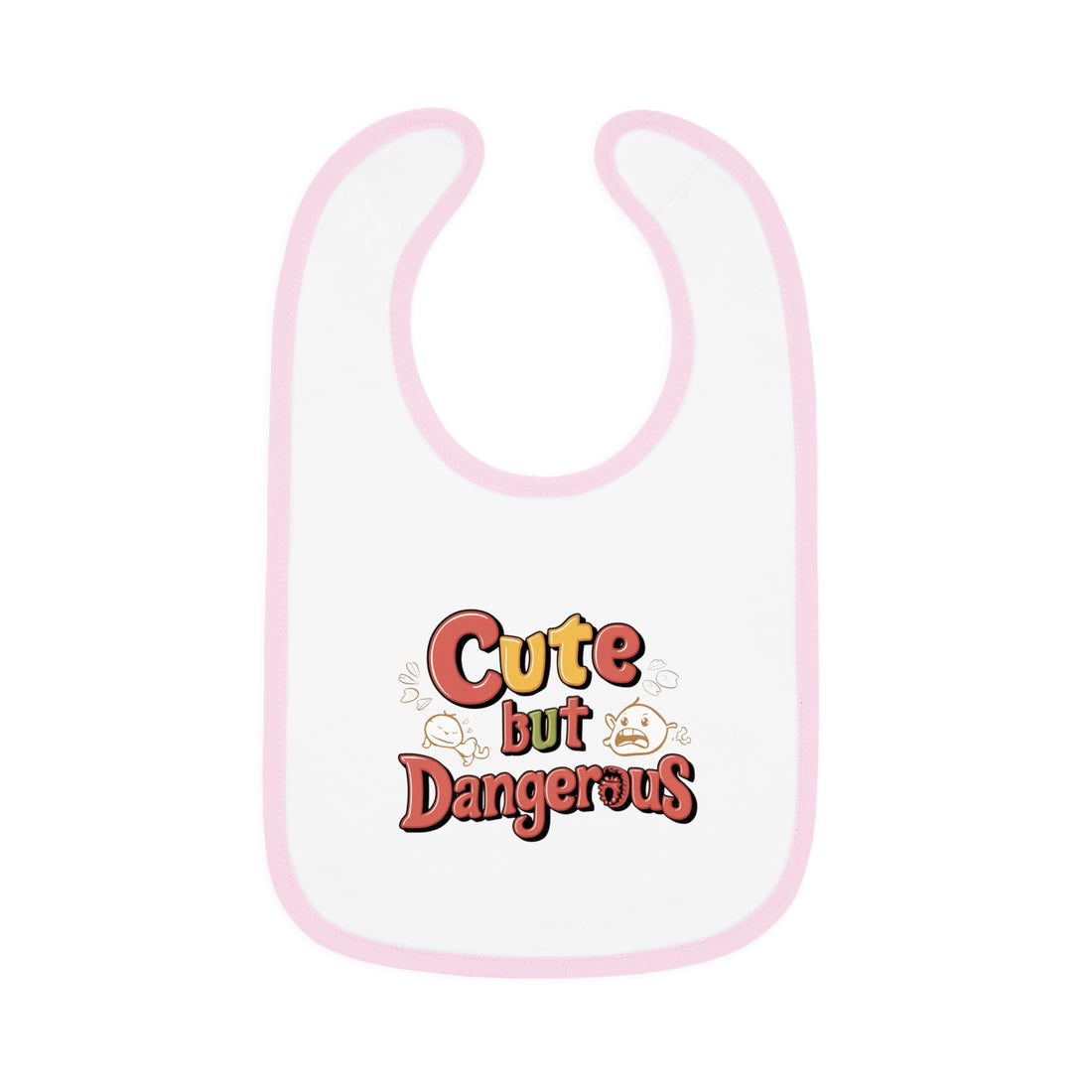 "Cute but dangerous" Baby Contrast Trim Jersey Bib