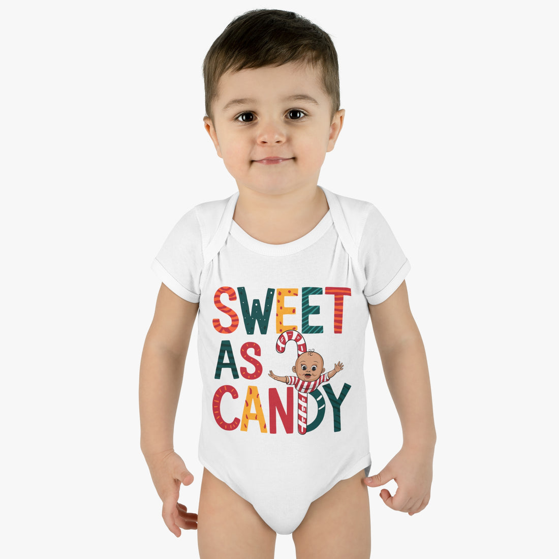 "Sweet as candy" Infant Baby Rib Bodysuit