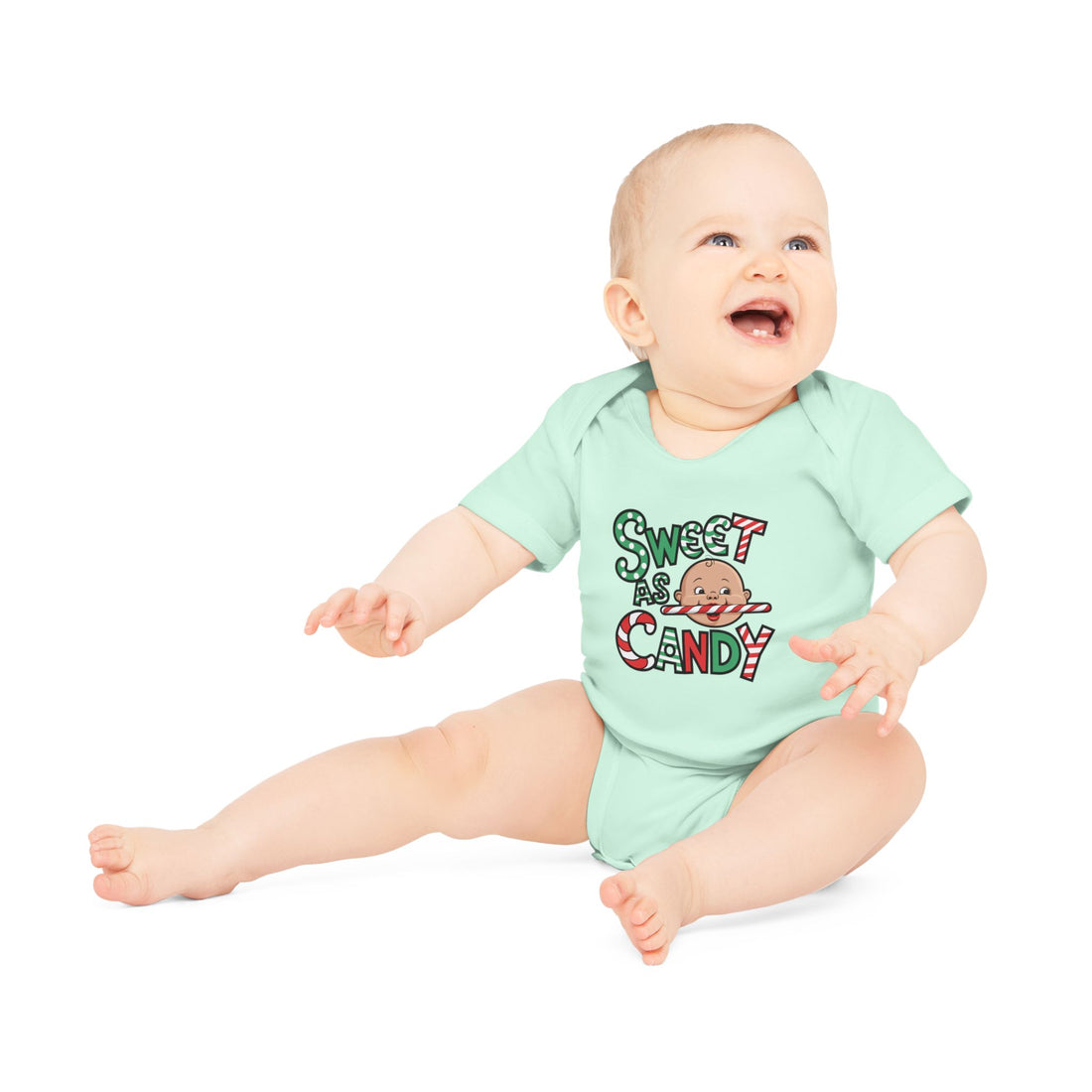 "Sweet as candy" Baby Organic Short Sleeve Bodysuit