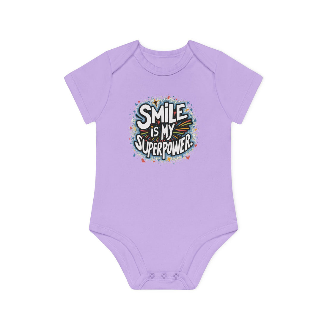 "Smile is my superpower" Baby Organic Short Sleeve Bodysuit