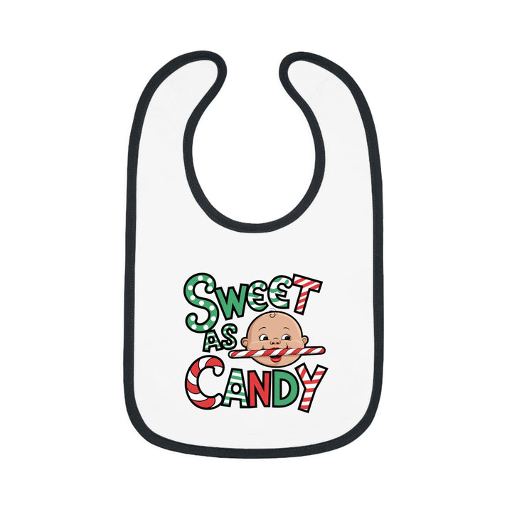 "Sweet as candy" Baby Contrast Trim Jersey Bib