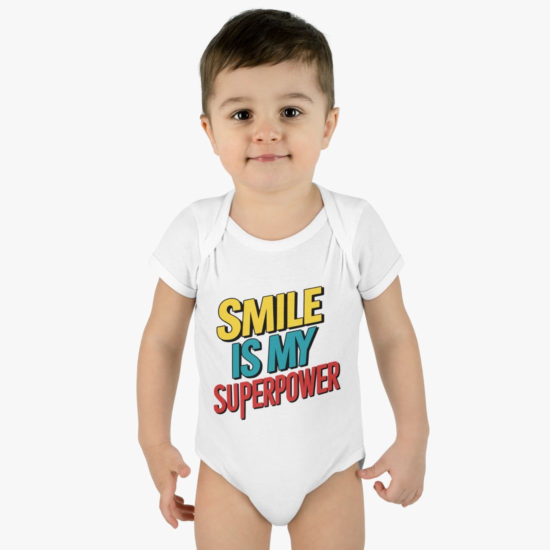 "Smile is my superpower" Infant Baby Rib Bodysuit