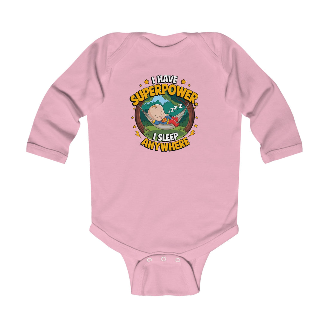 "I have superpower. I sleep anywhere" Infant Long Sleeve Bodysuit