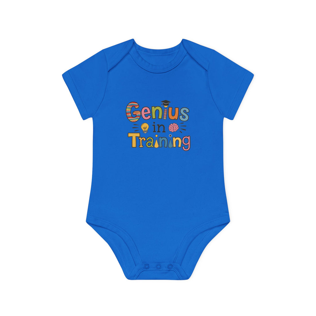 "Genius in training" Baby Organic Short Sleeve Bodysuit