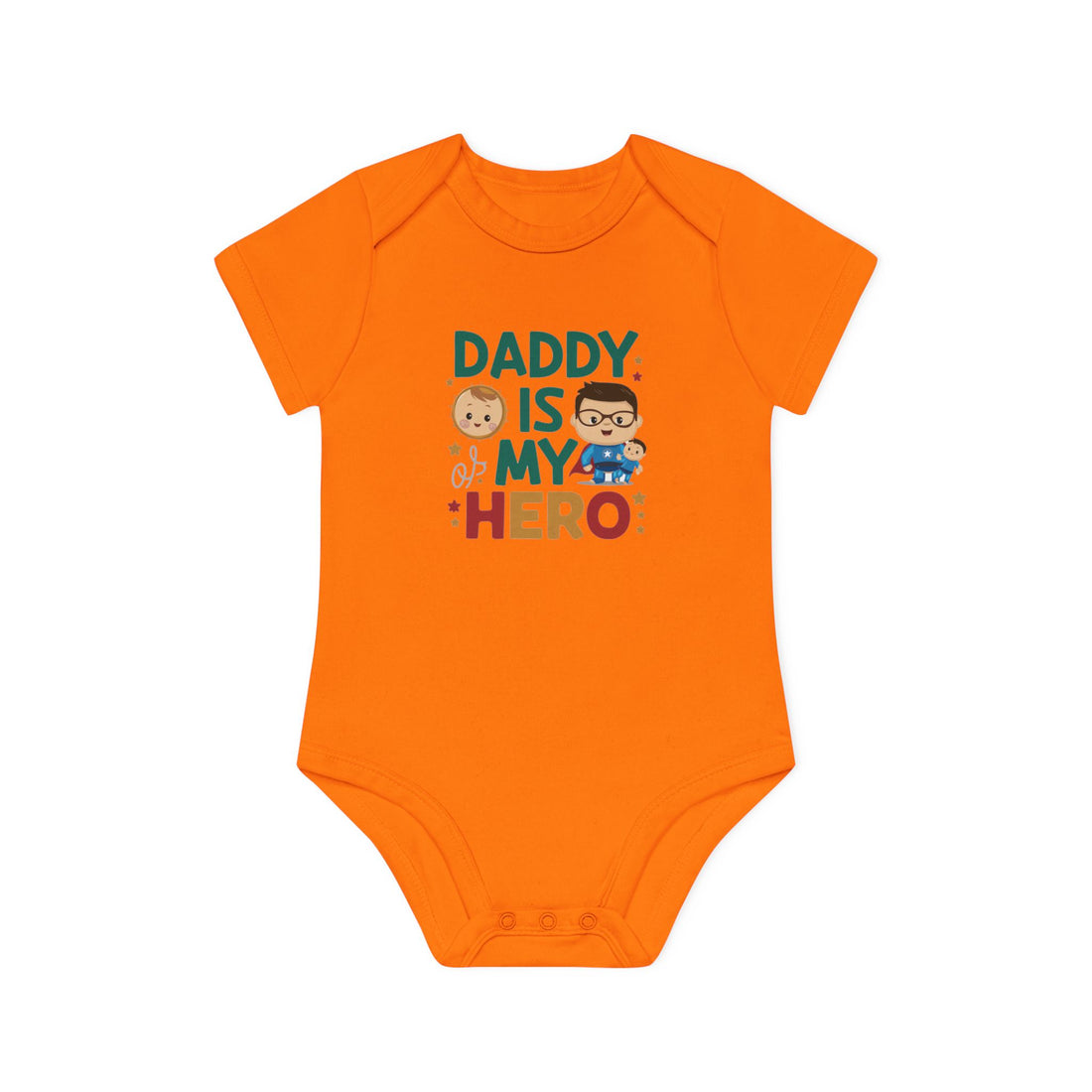 "Daddy is my hero" Baby Organic Short Sleeve Bodysuit