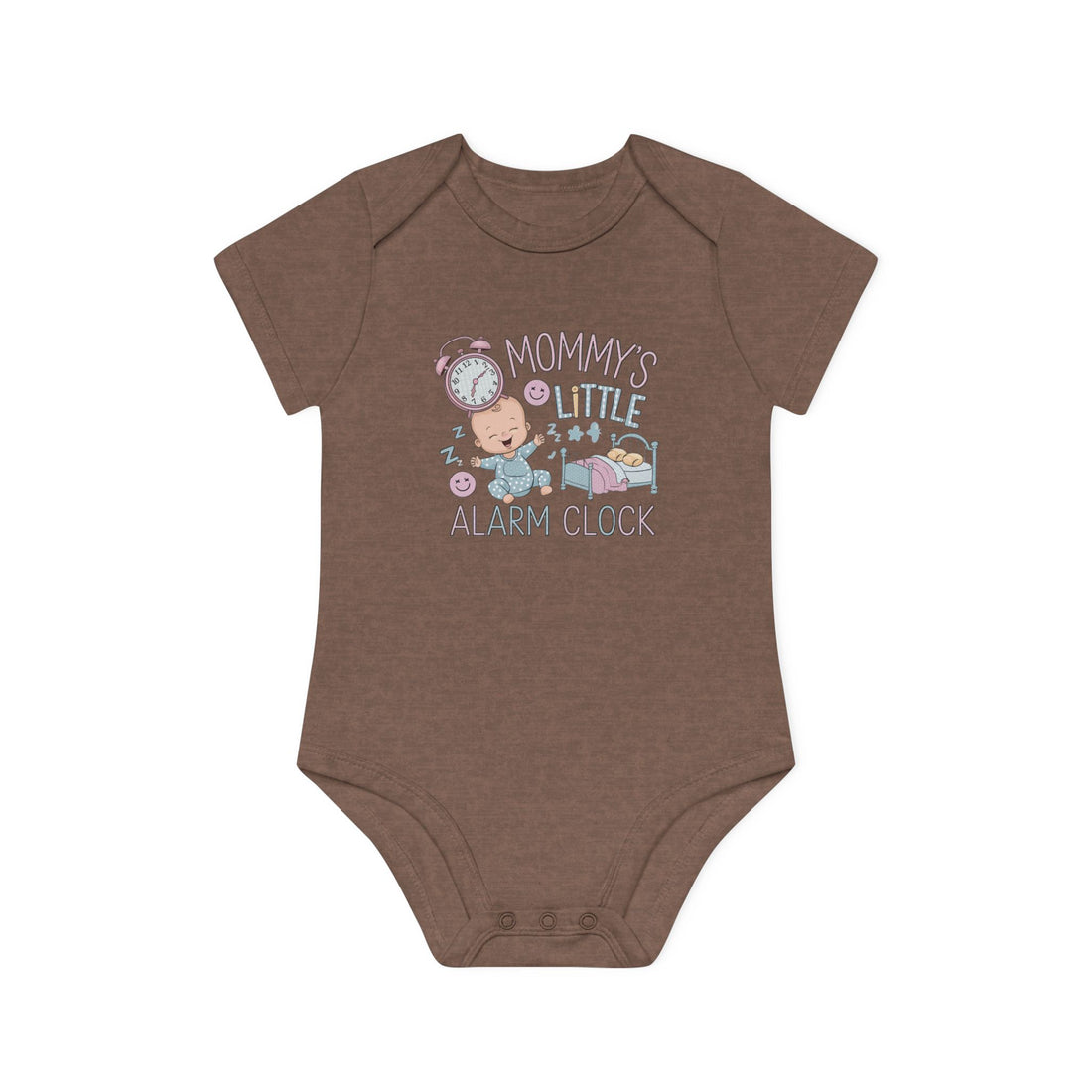 "Mommy's little alarm clock" Baby Organic Short Sleeve Bodysuit