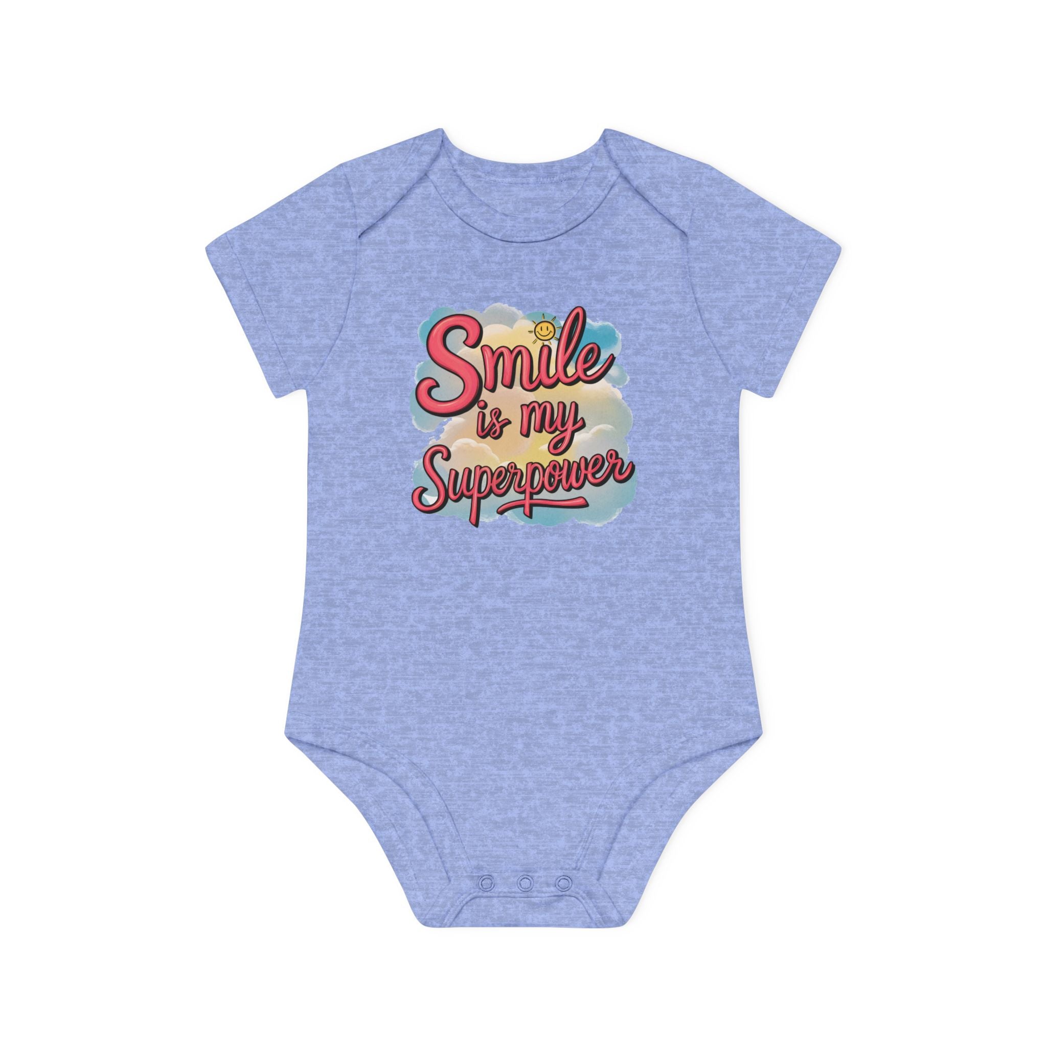 "Smile is my superpower" Baby Organic Short Sleeve Bodysuit