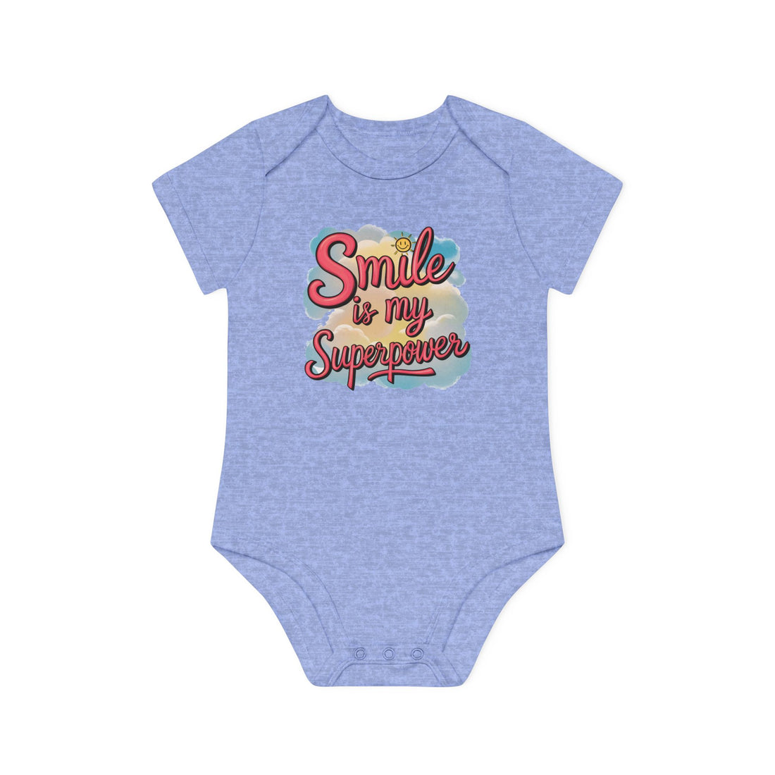 "Smile is my superpower" Baby Organic Short Sleeve Bodysuit