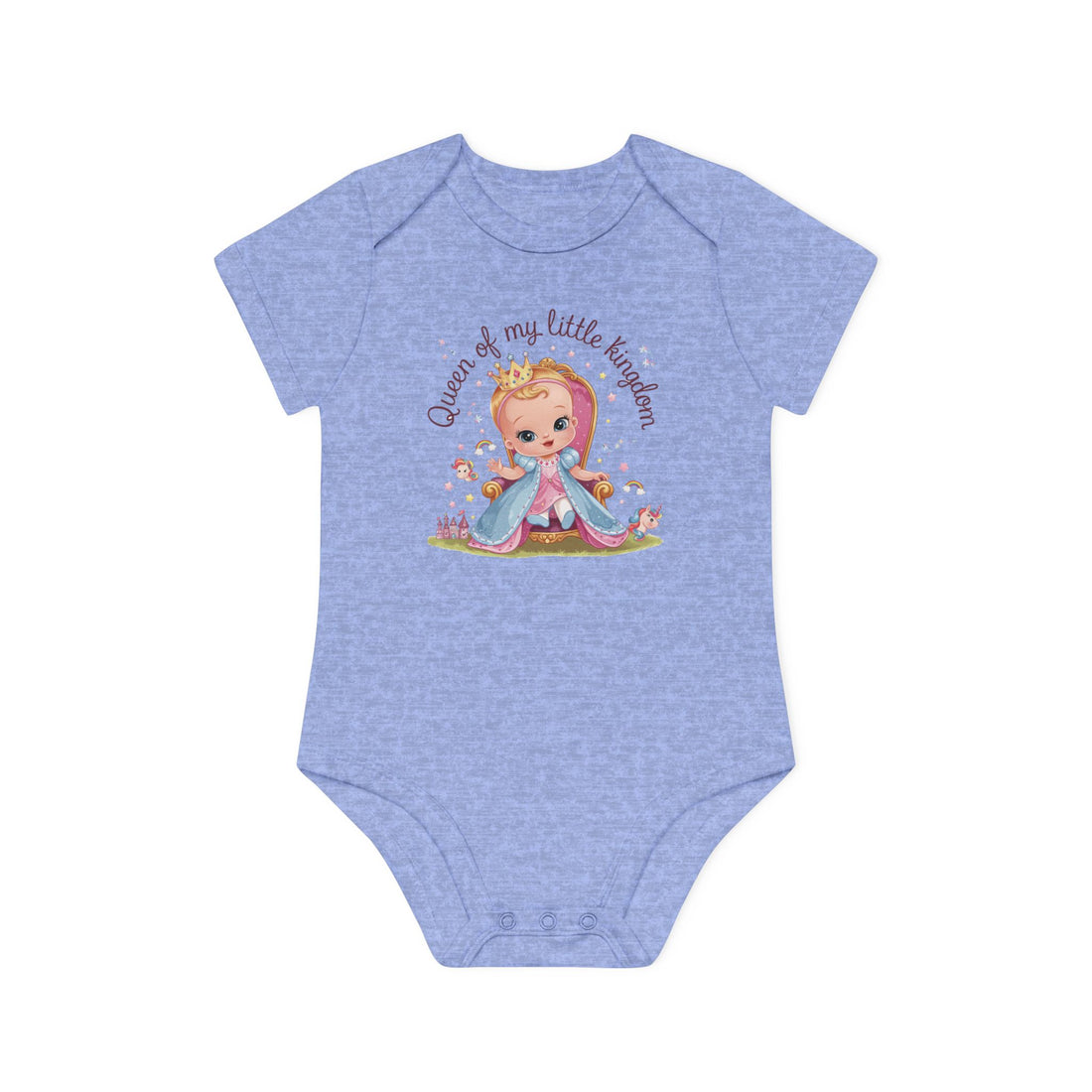 "Queen of my little kingdom" Baby Organic Short Sleeve Bodysuit