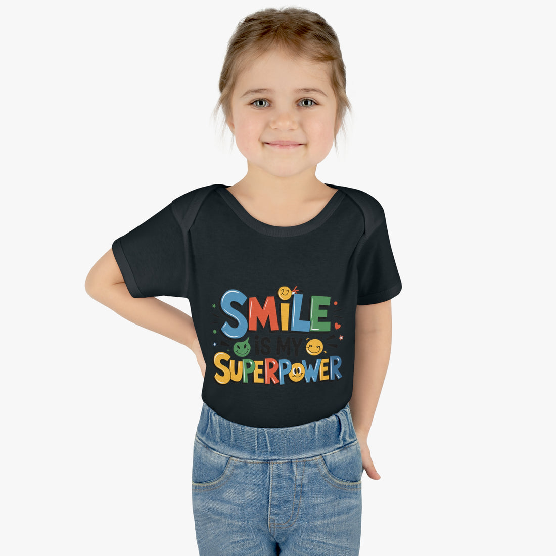 "Smile is my superpower" Infant Baby Rib Bodysuit