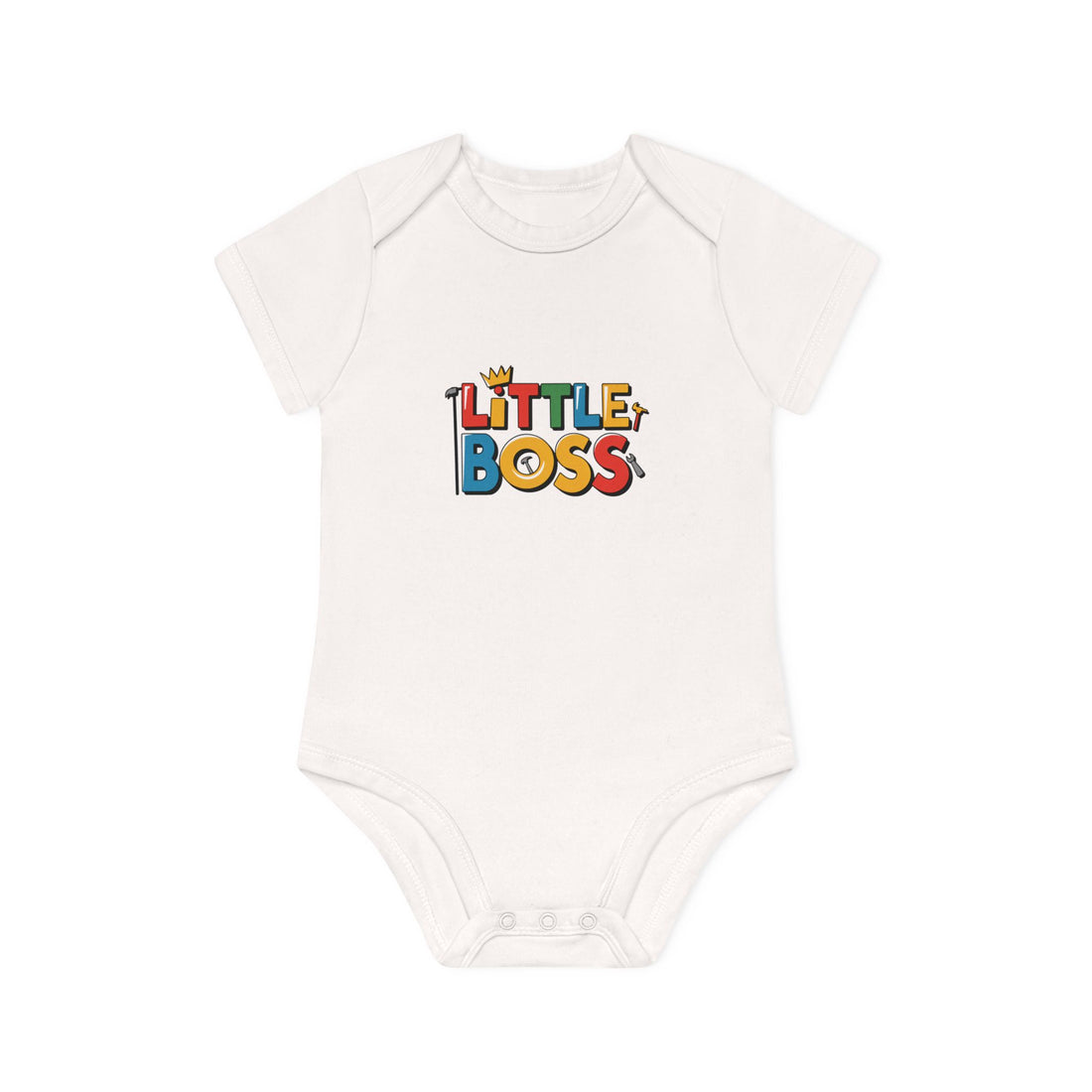 "Little boss" Baby Organic Short Sleeve Bodysuit