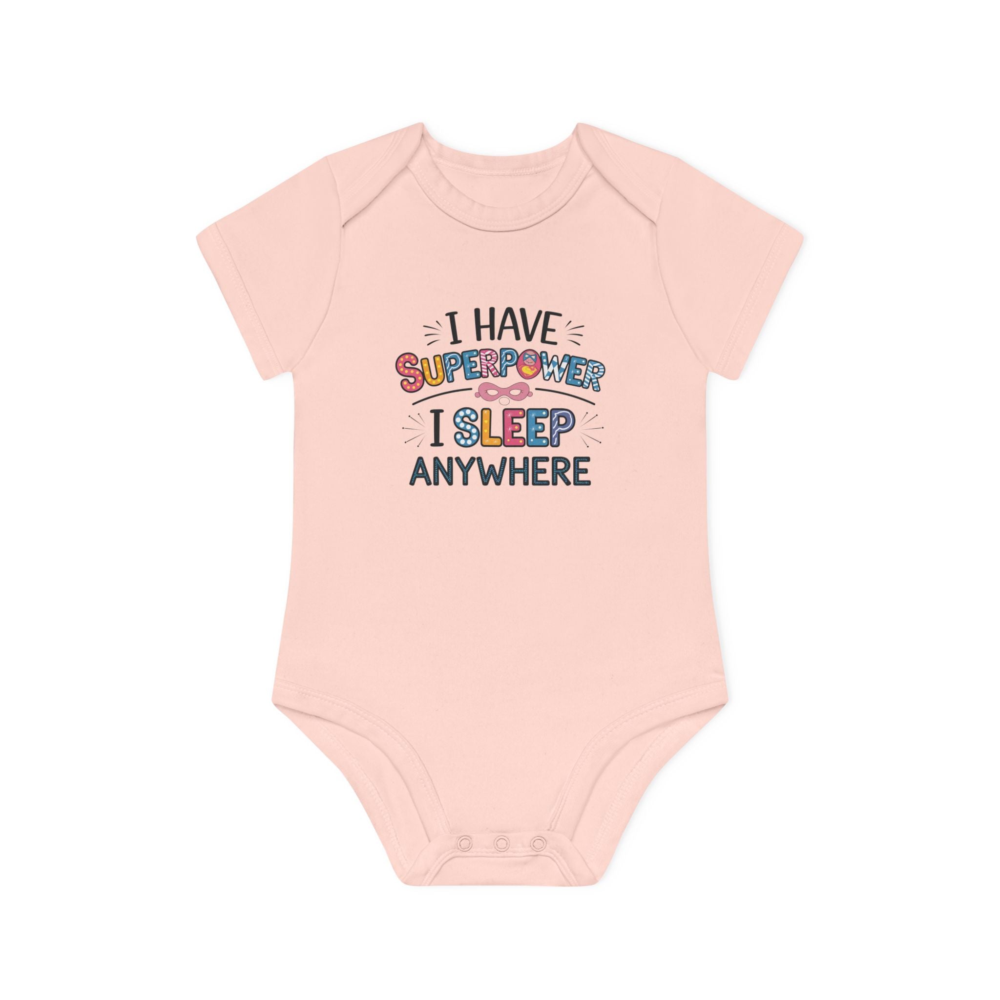 "I have superpower I sleep anywhere" Baby Organic Short Sleeve Bodysuit