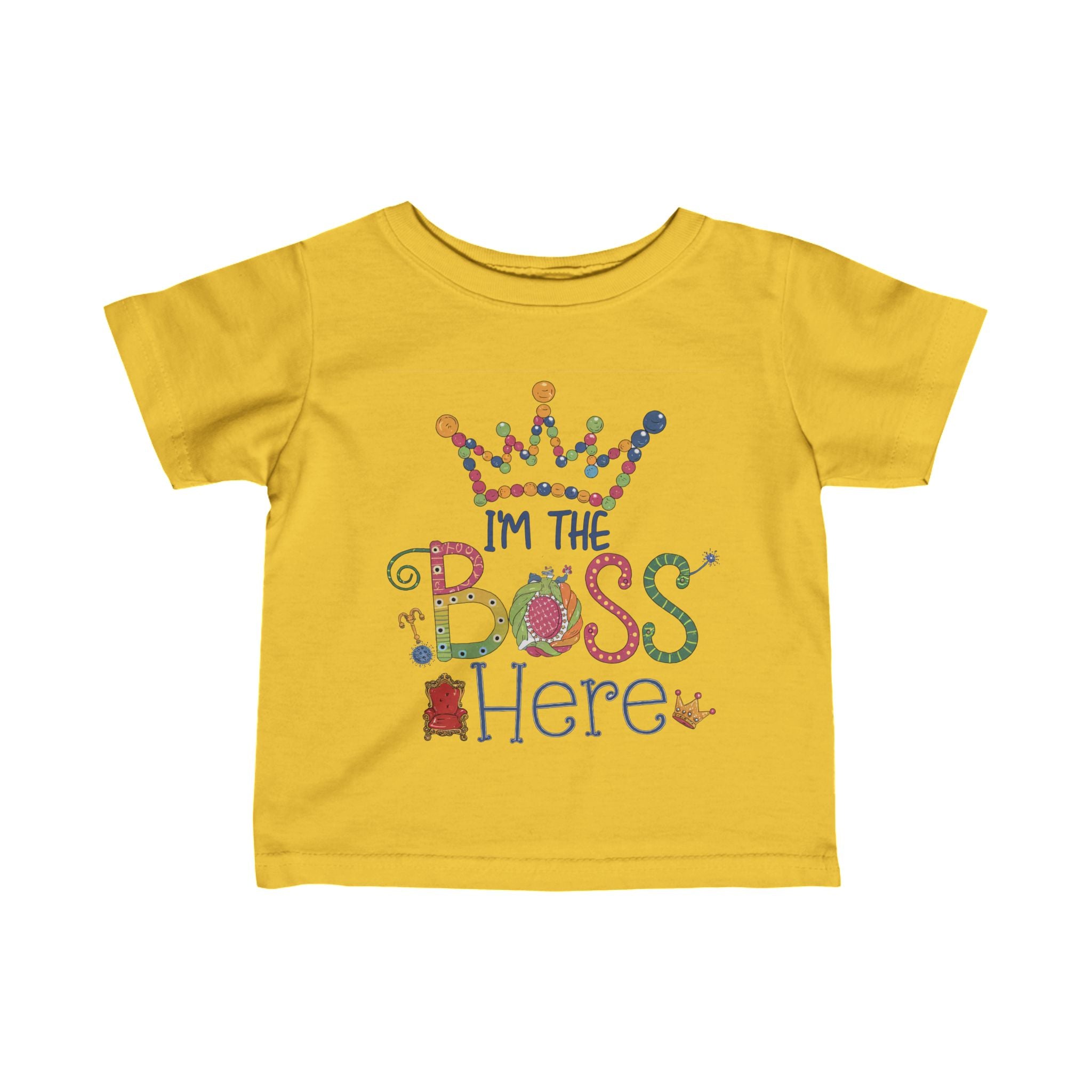 "I'm the boss here" Infant Fine Jersey Tee