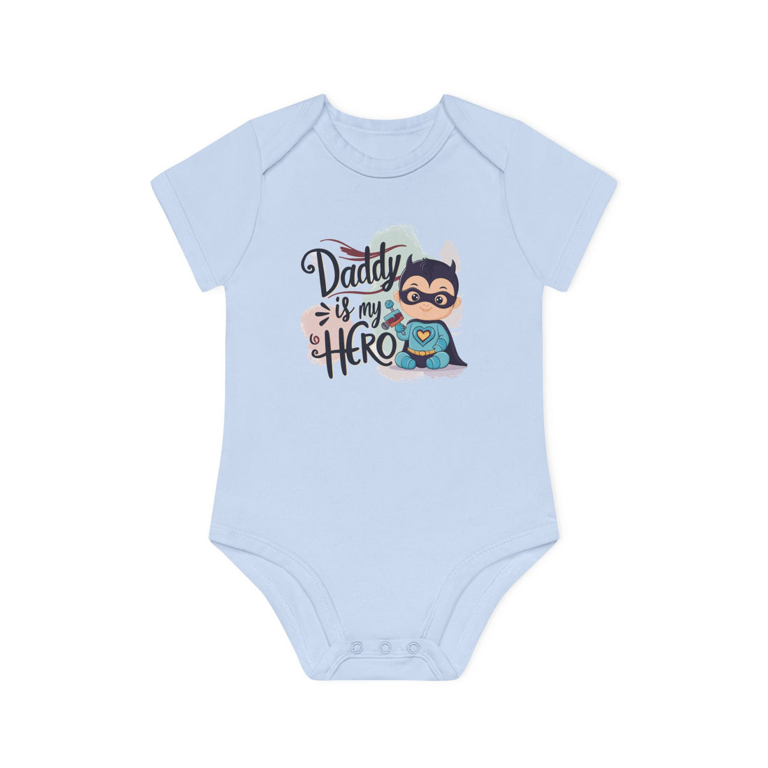 "Daddy is my hero" Baby Organic Short Sleeve Bodysuit