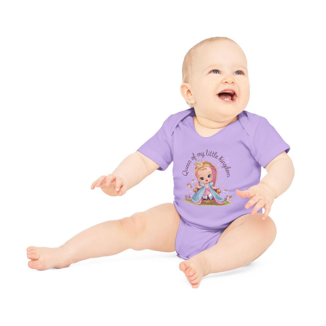 "Queen of my little kingdom" Baby Organic Short Sleeve Bodysuit